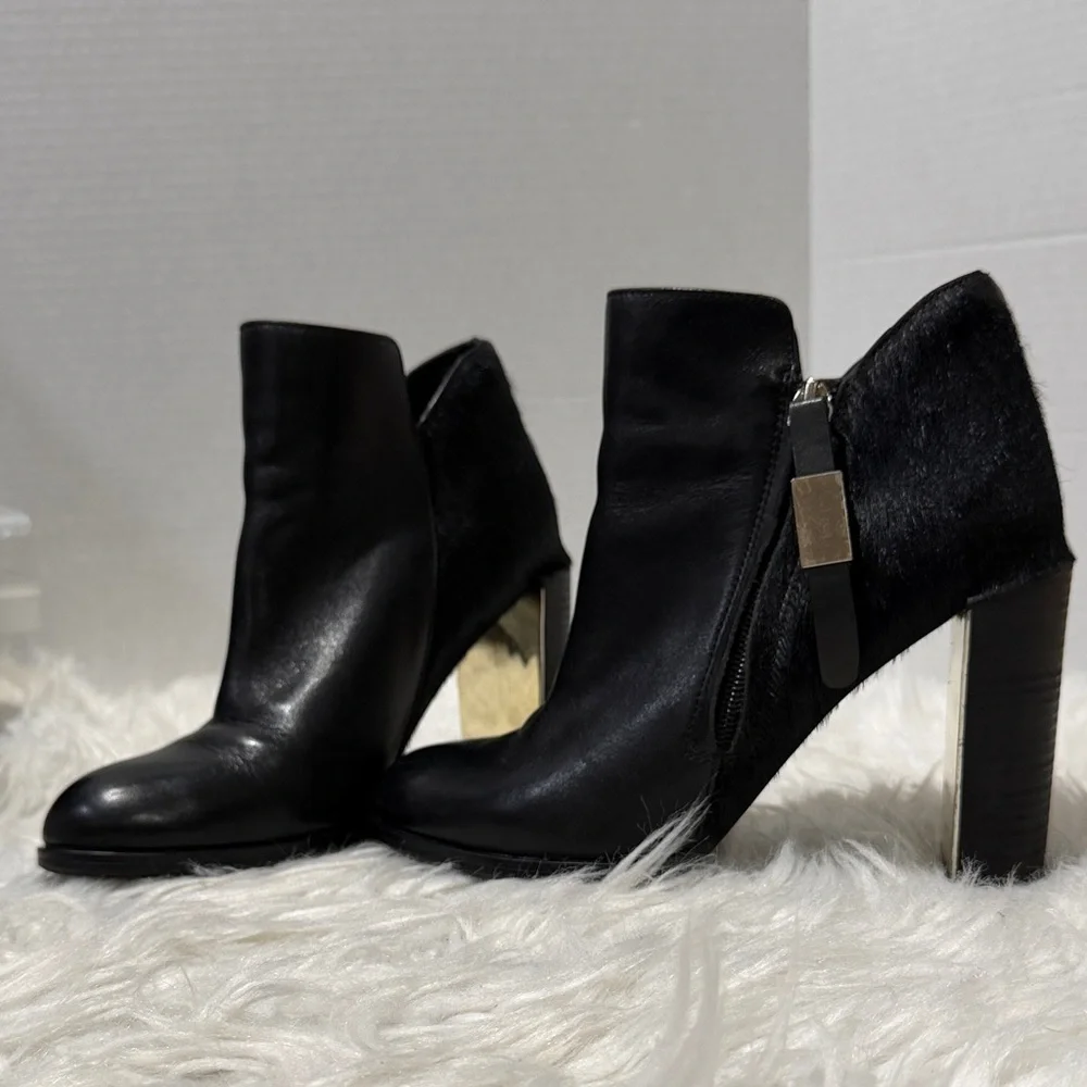SEE By Chloe Black Ankle Boots with Goldtone Accents - Picture 13 of 13